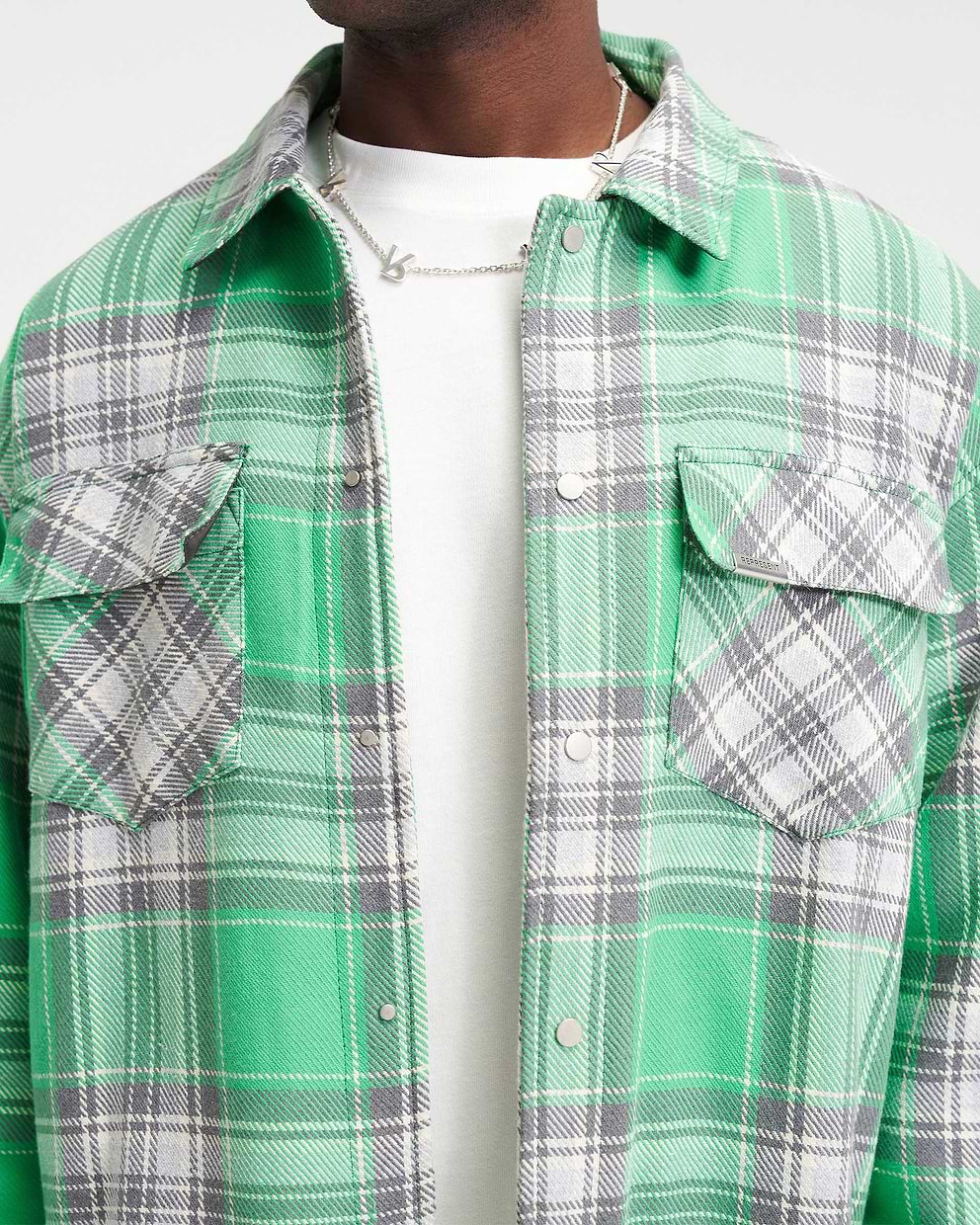 Quilted Flannel Overshirt - Island Green